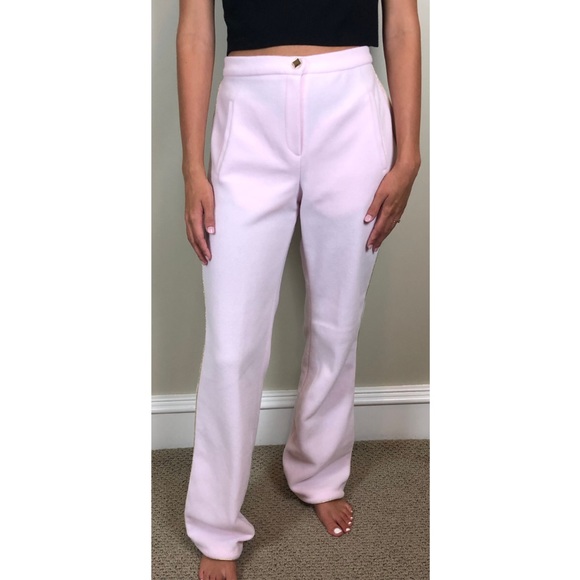 MCM Fleece Gold Trim Pastel Pink Sweatsuit Pants - Picture 2 of 8